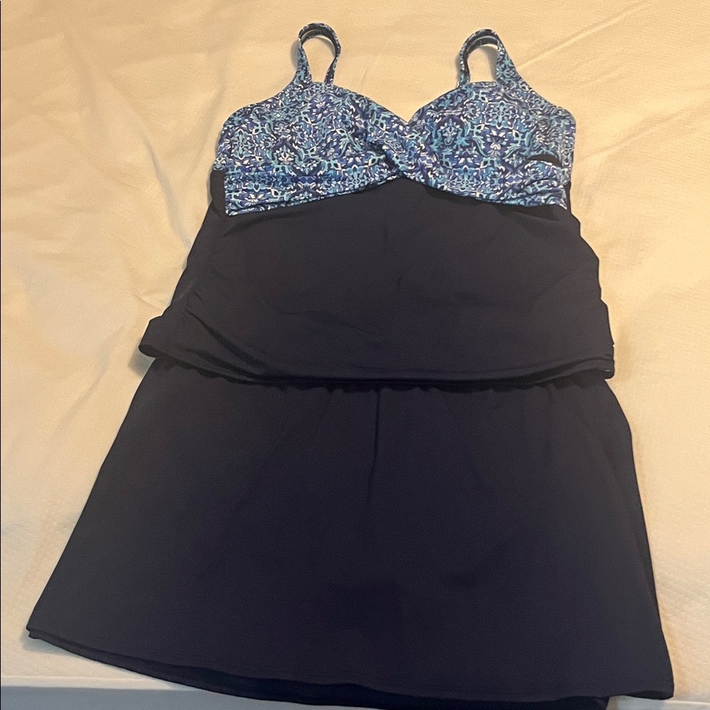 Lands' End Navy Tankini Top